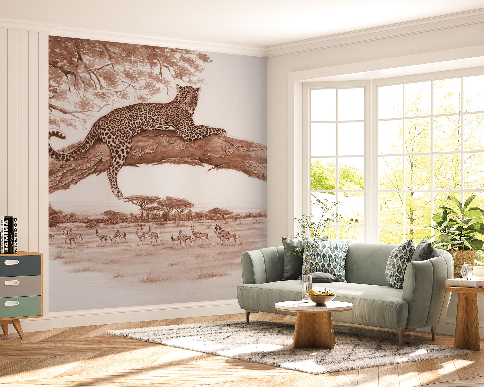 deco-murale-papier-peint-panoramique-animaux-afrique-leopard-panthere2-sepia