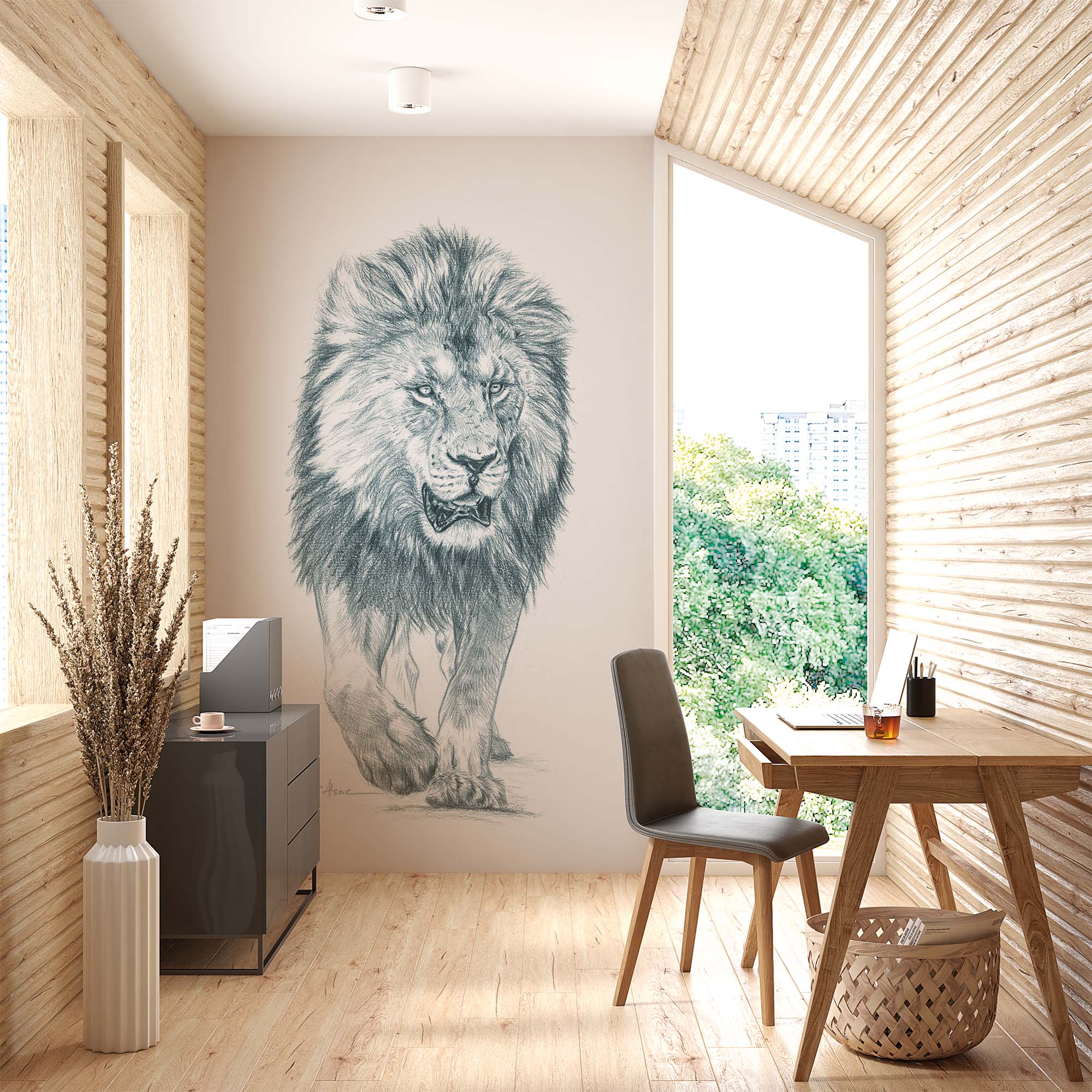 deco-murale-papier-peint-panoramique-animaux-afrique-lion3-bleu