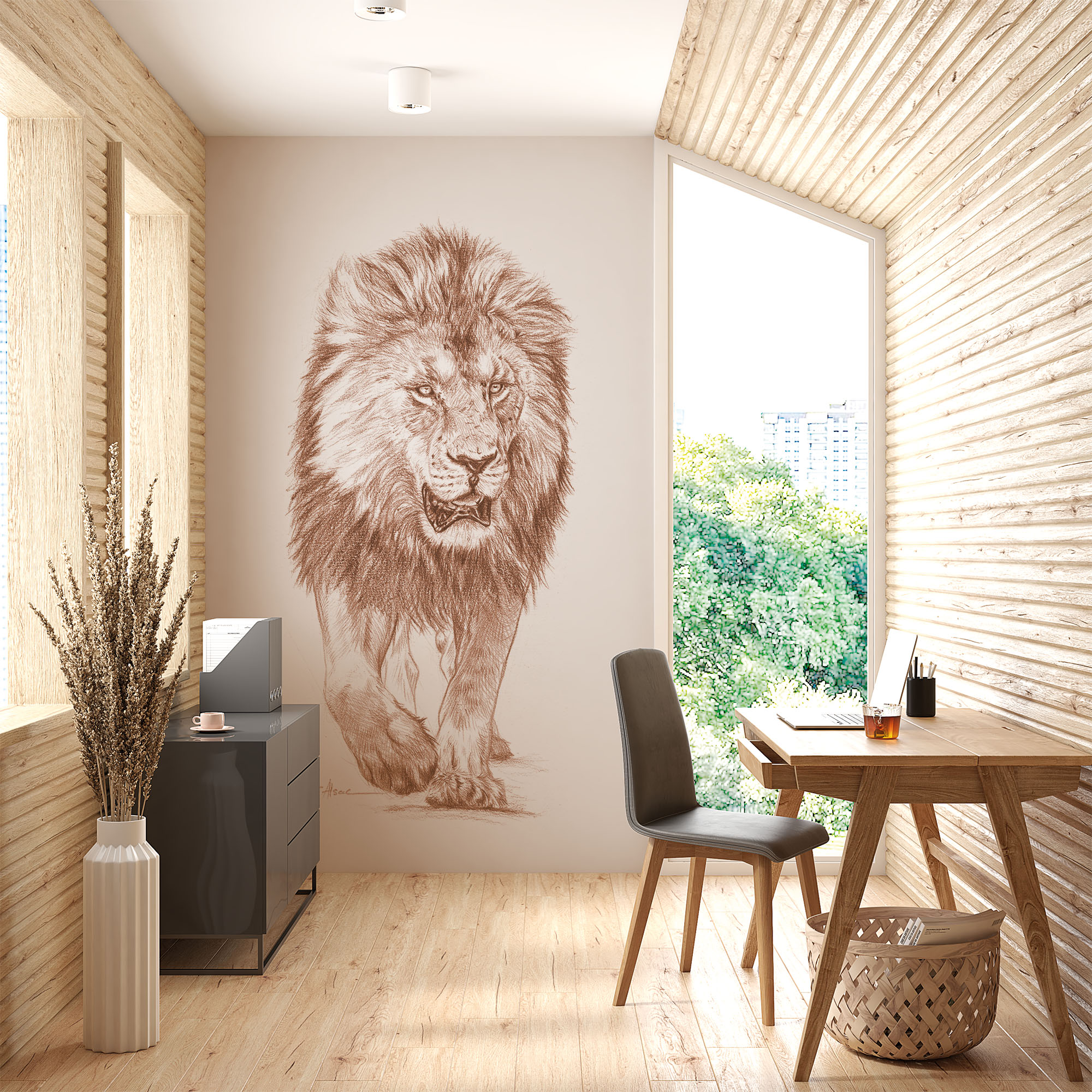 deco-murals-wallpapers-panoramic-animals-africa-lion-sepia