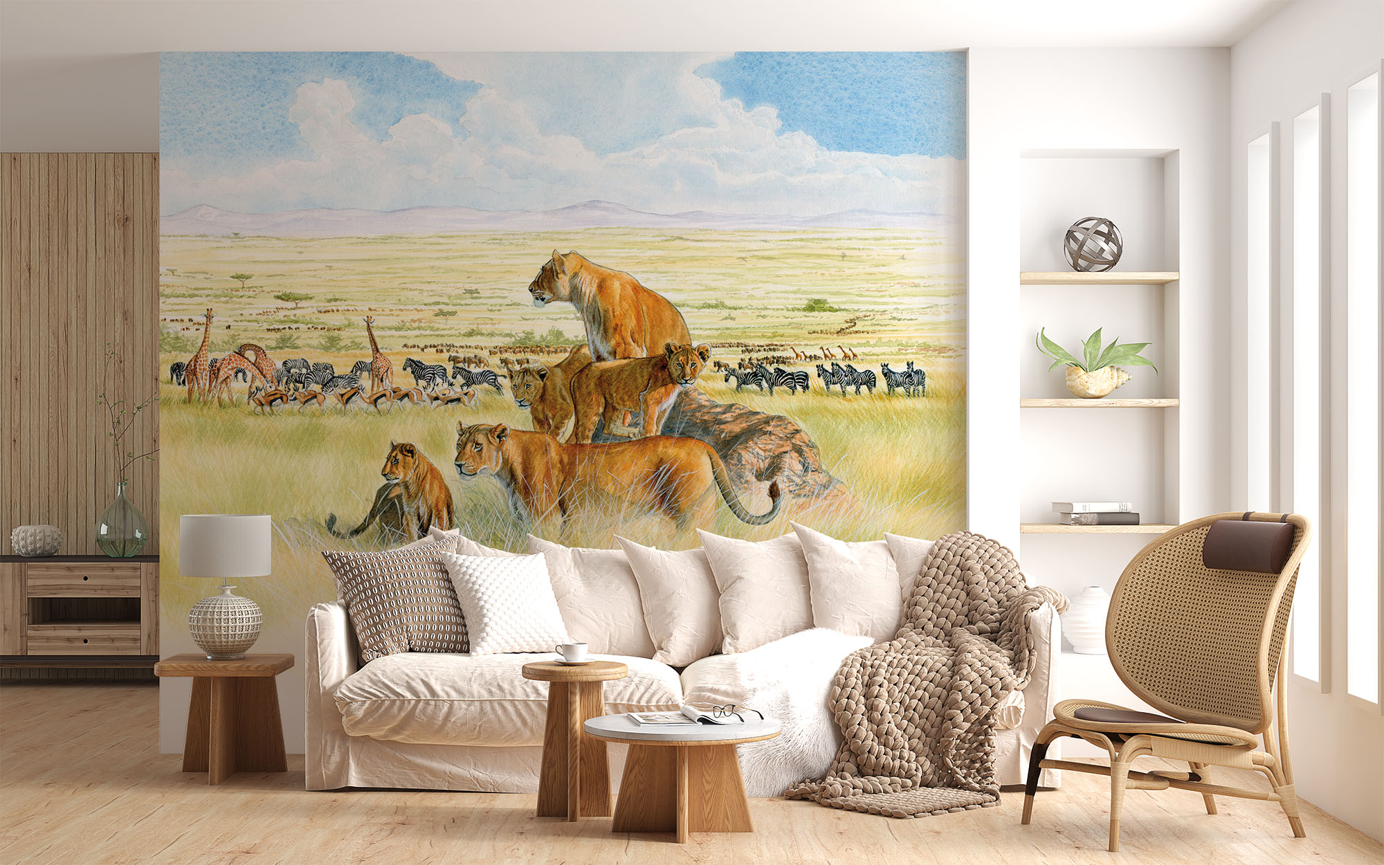 deco-murale-papier-peint-panoramique-animaux-savane-lions 3-couleur