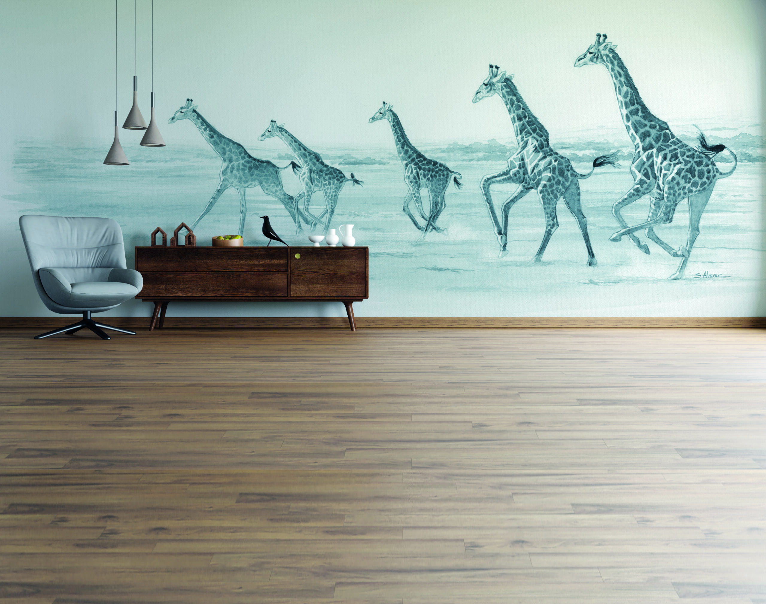 papier-peint-panoramique-girafes-savane-safari-afrique